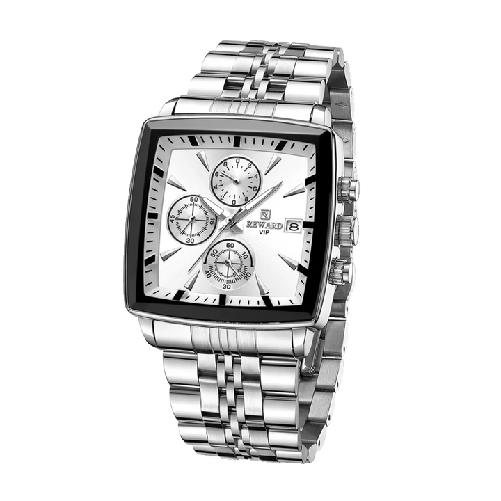 Relógio De Pulso Masculino Retangular De Quartzo De Luxo | 47mm
