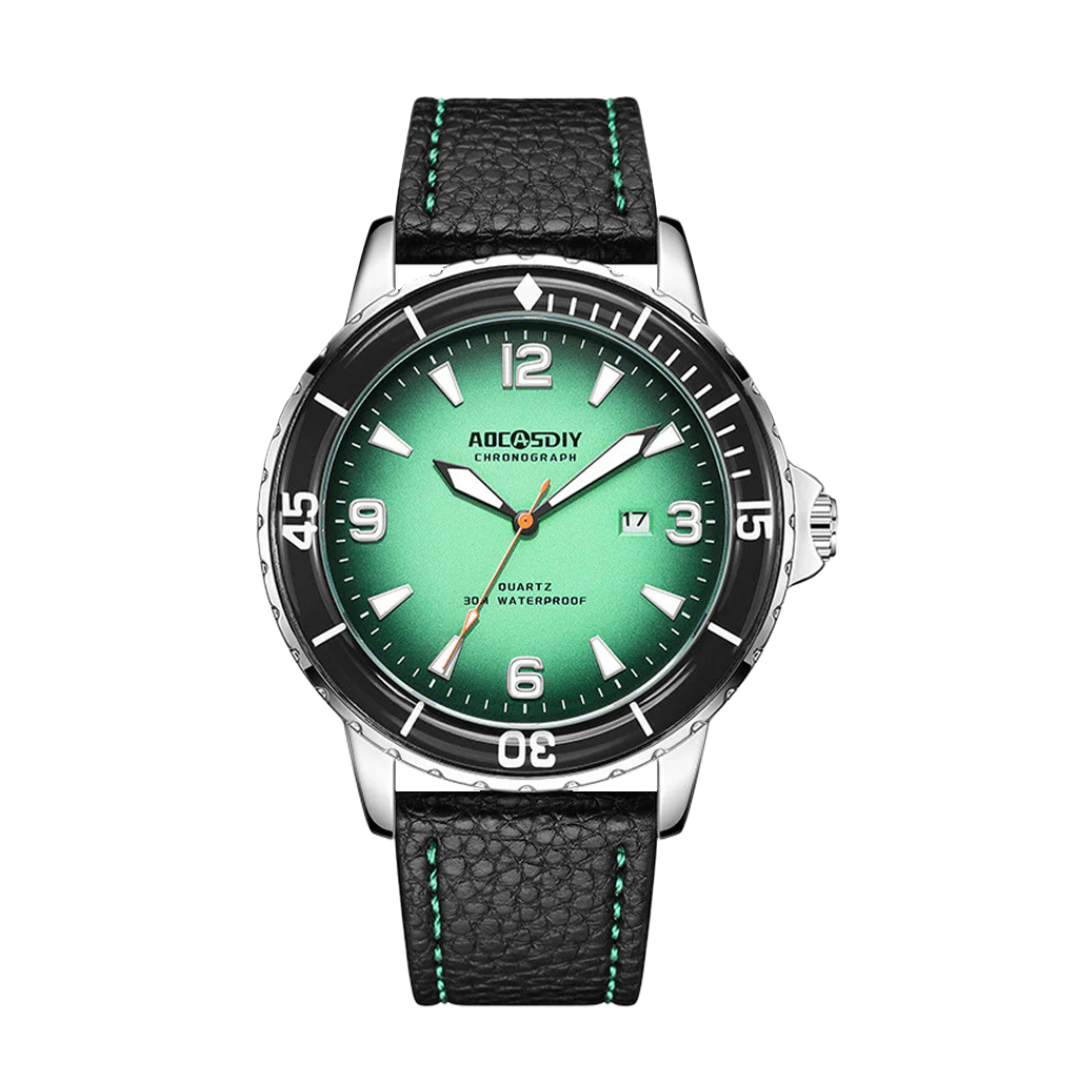 Relógio Masculino Robusto Com Correia De Pele | 44mm
