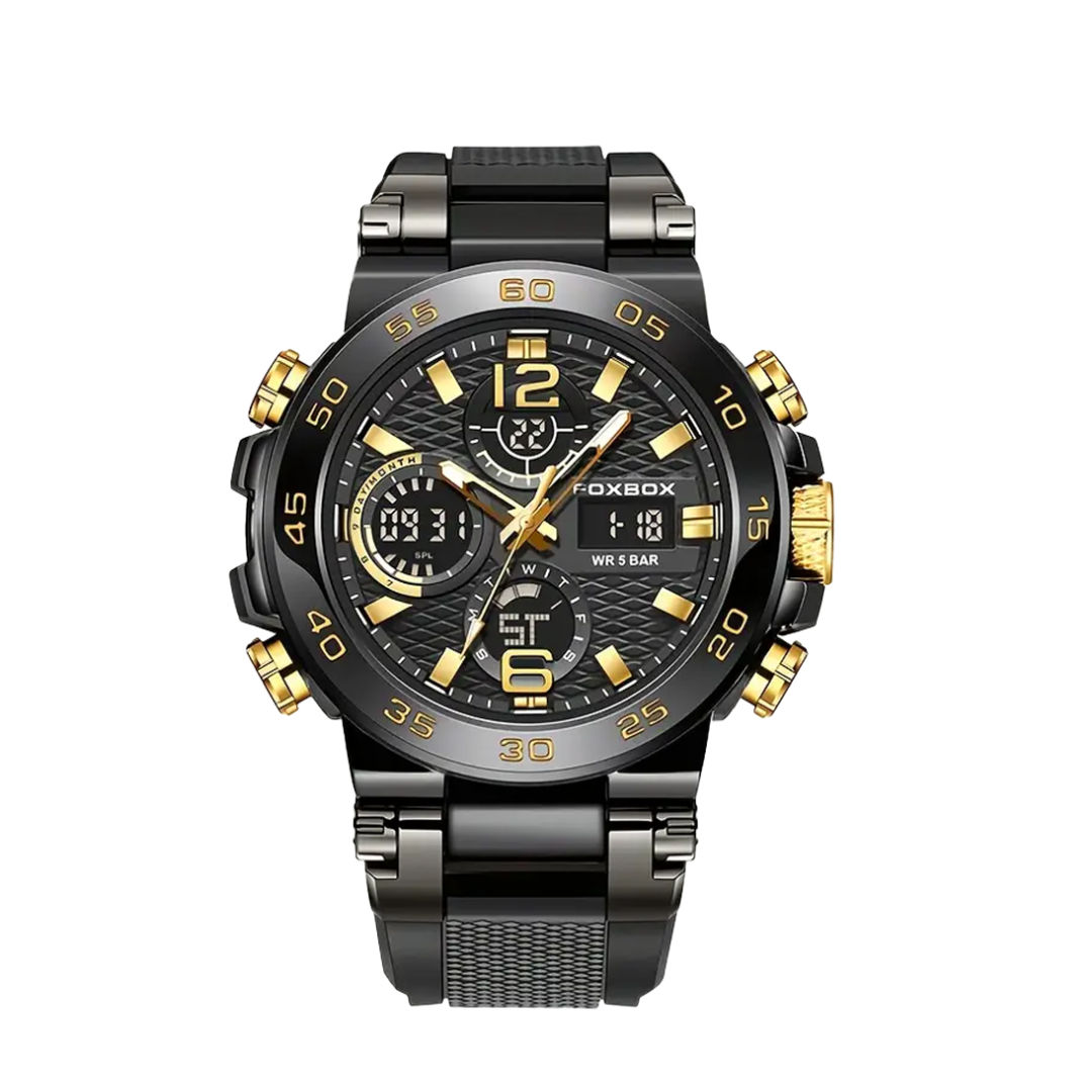 Relógio Militar Masculino De Quartzo Com Duplo Mostrador Digital |46mm