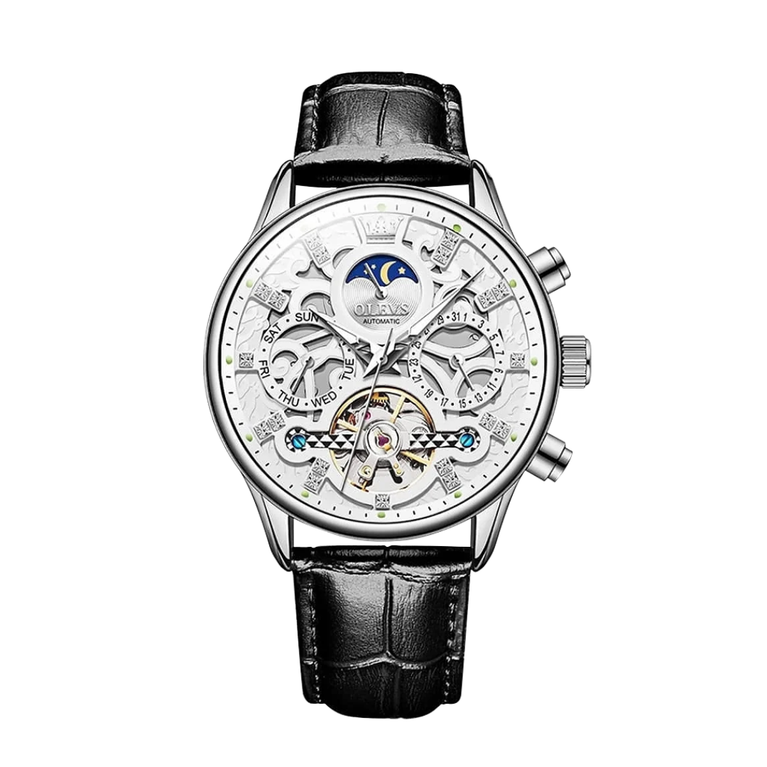 Relógio Mecânico Automático Com Correia De Pele | 40mm