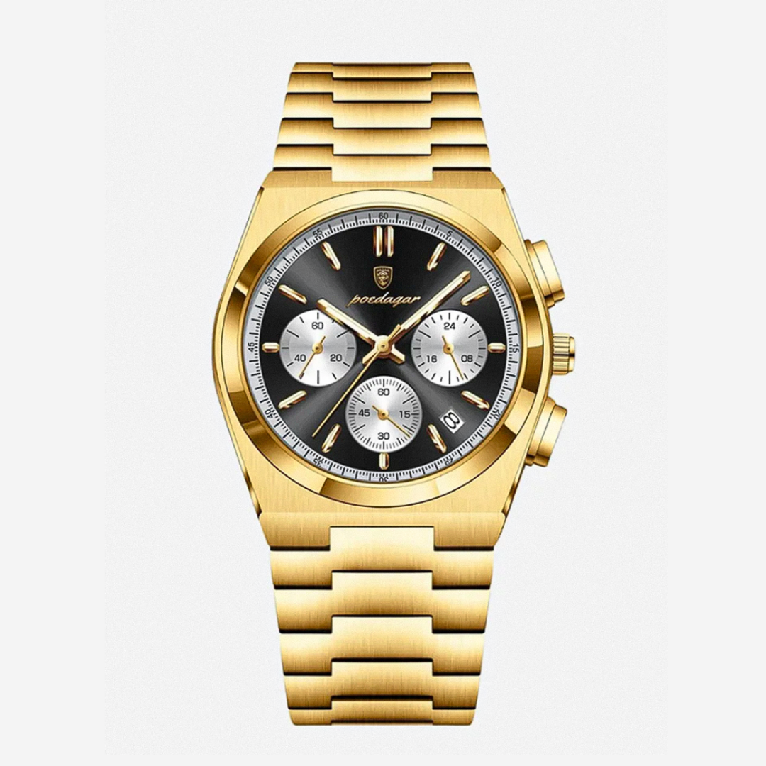 Relógio Cronógrafo Moderno Com Acabamento em Aço Elegante | 40mm