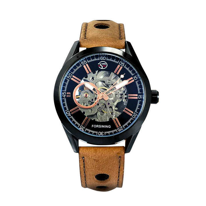 Relógio Masculino Arrojado Com Correia De Pele | 42mm
