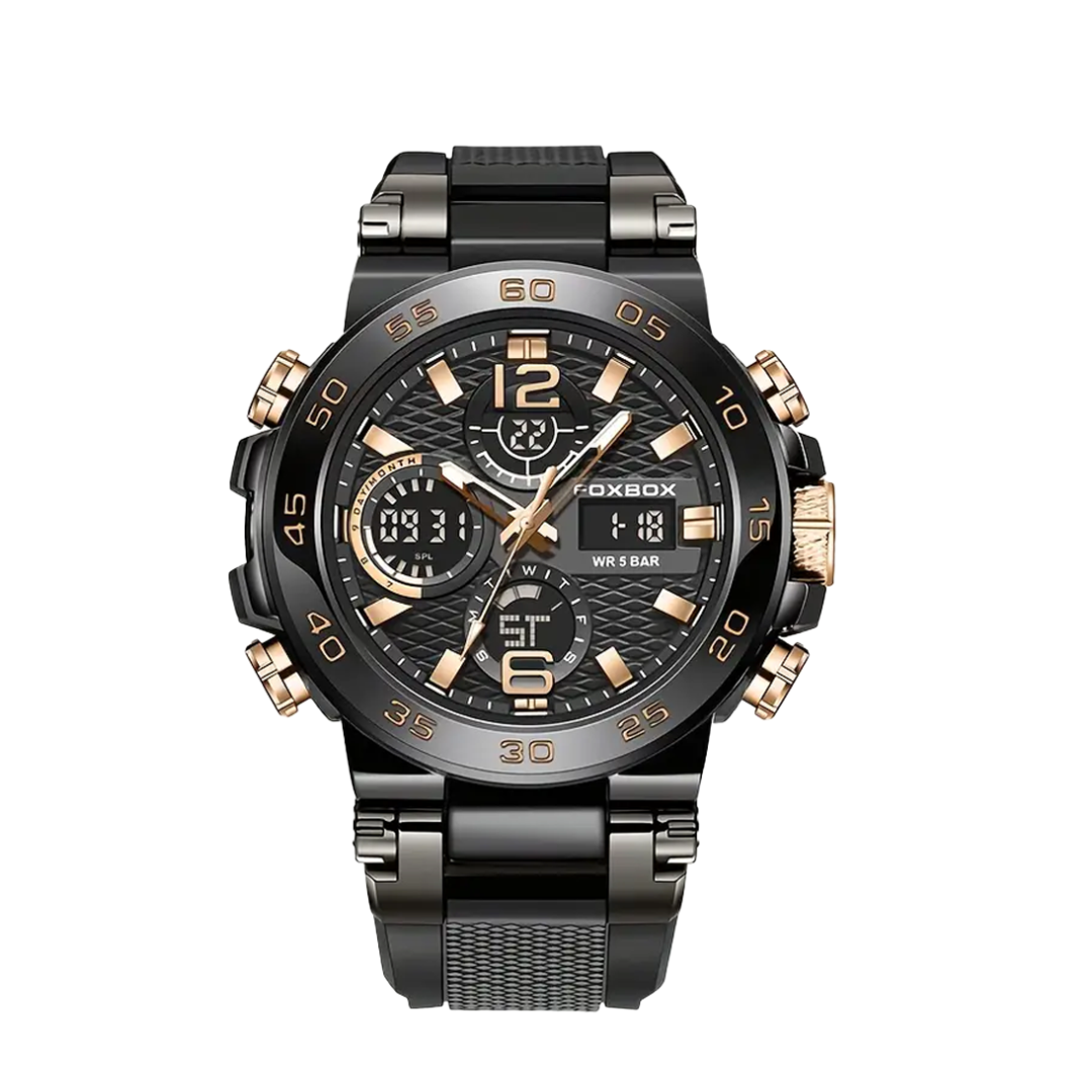 Relógio Militar Masculino De Quartzo Com Duplo Mostrador Digital |46mm