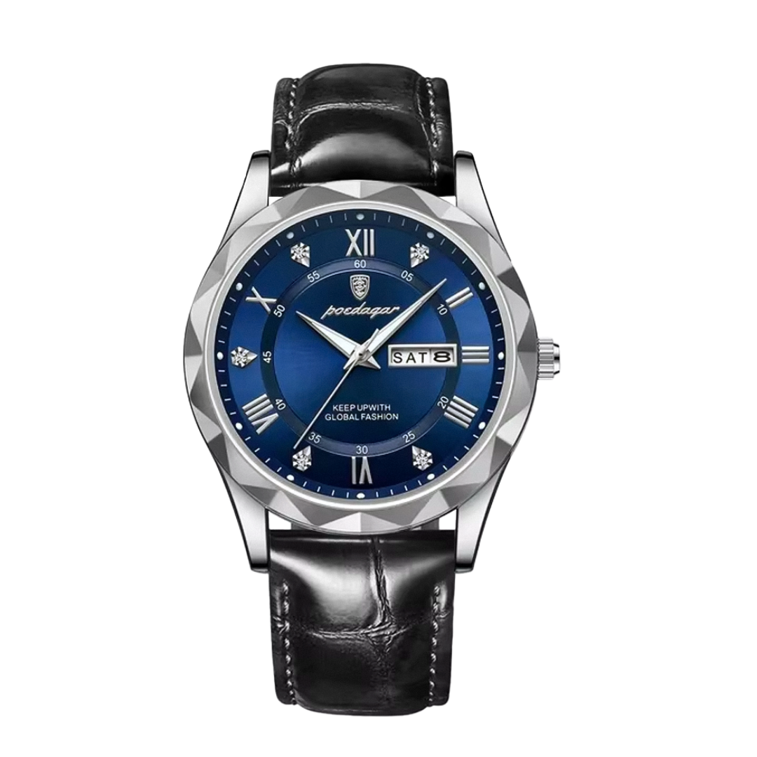 Relógio De Quartzo Com Correia De Pele Elegante | 40mm