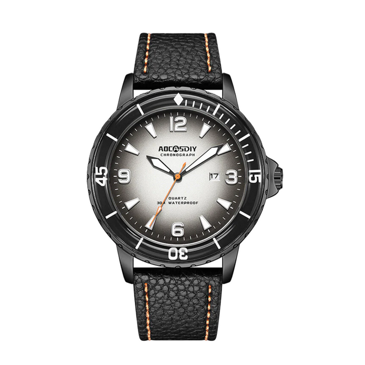 Relógio Masculino Robusto Com Correia De Pele | 44mm