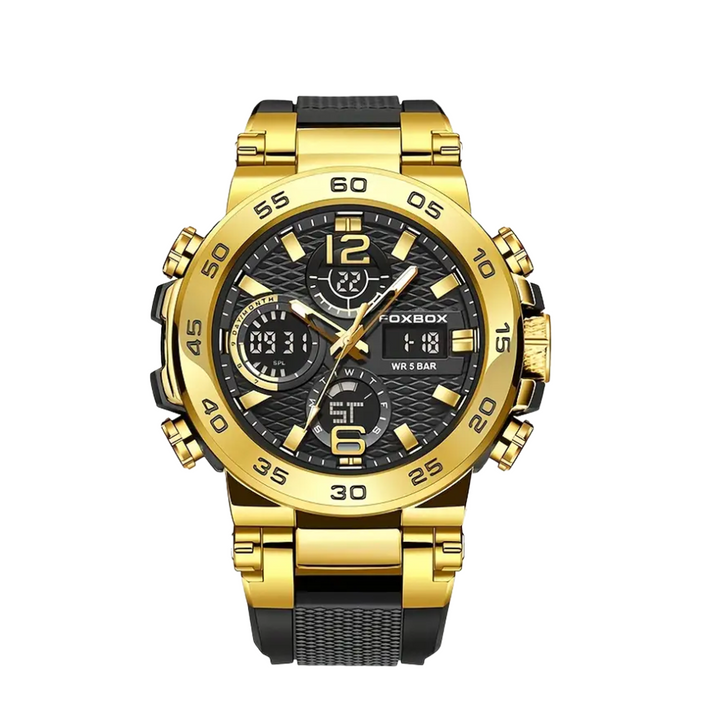 Relógio Militar Masculino De Quartzo Com Duplo Mostrador Digital |46mm