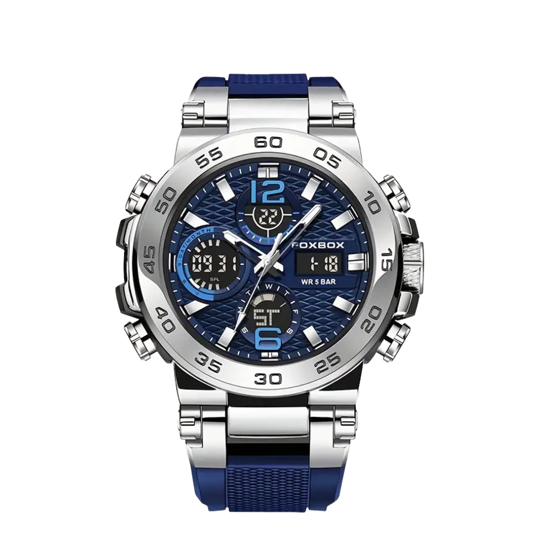 Relógio Militar Masculino De Quartzo Com Duplo Mostrador Digital |46mm