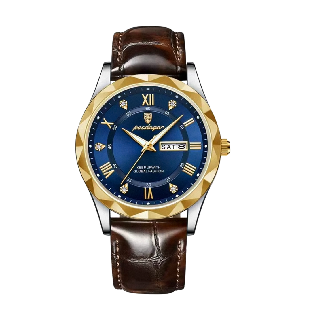 Relógio De Quartzo Com Correia De Pele Elegante | 40mm