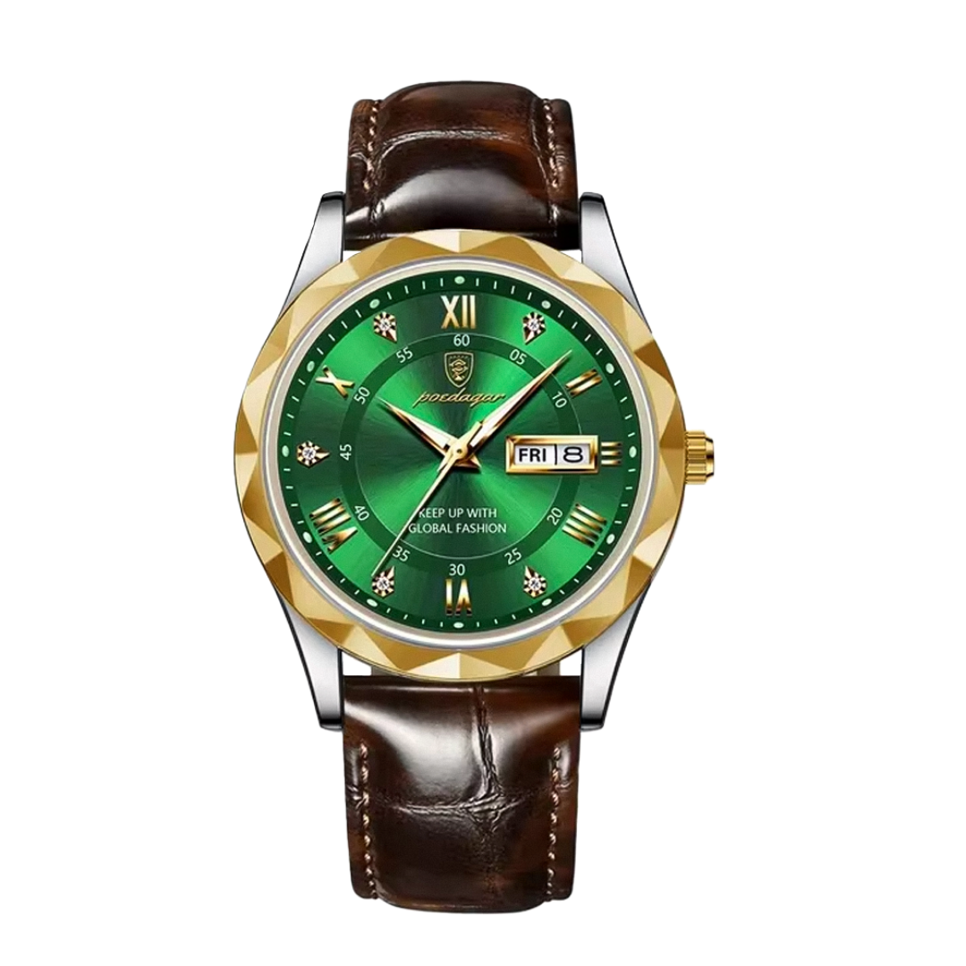 Relógio De Quartzo Com Correia De Pele Elegante | 40mm