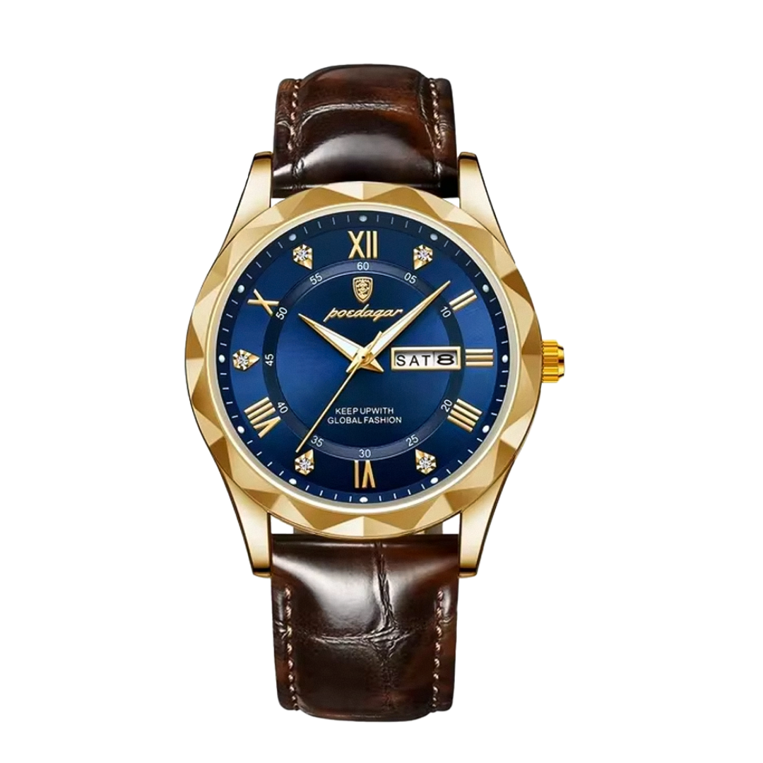 Relógio De Quartzo Com Correia De Pele Elegante | 40mm