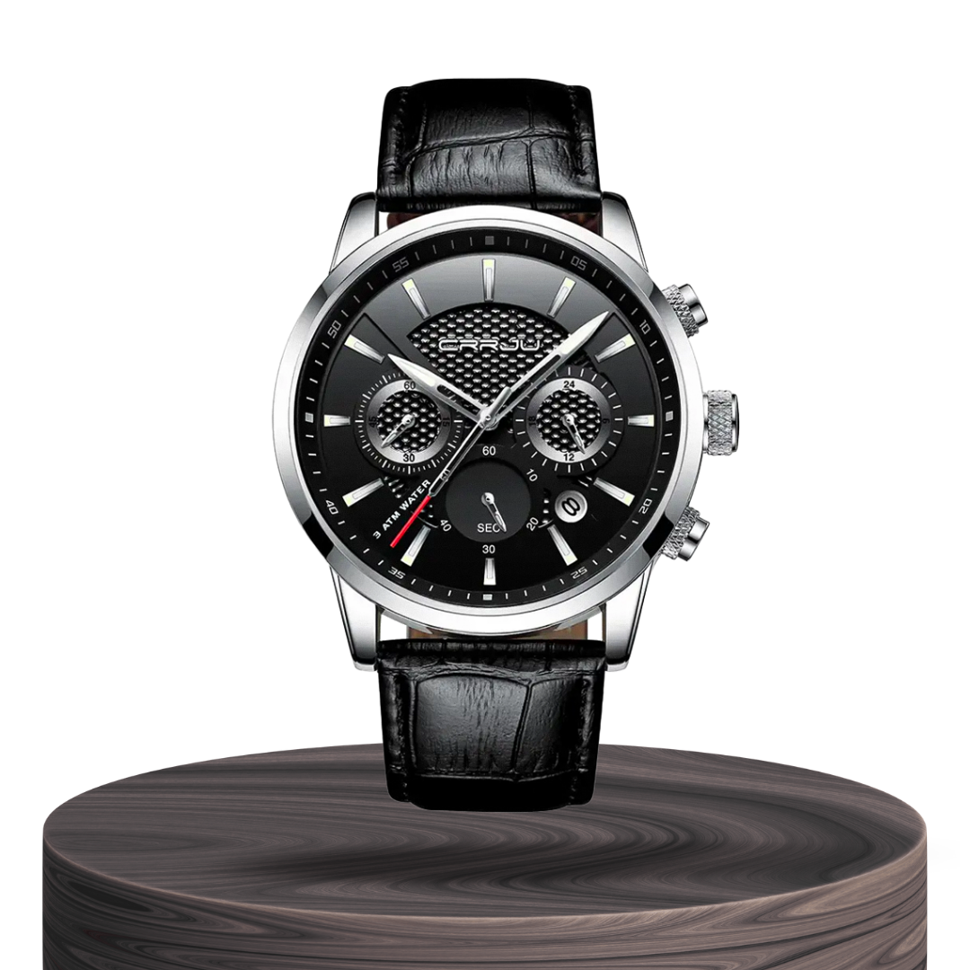 Relógio De Pulso Inspirado No Estilo Militar Com Correia De Pele | 42mm