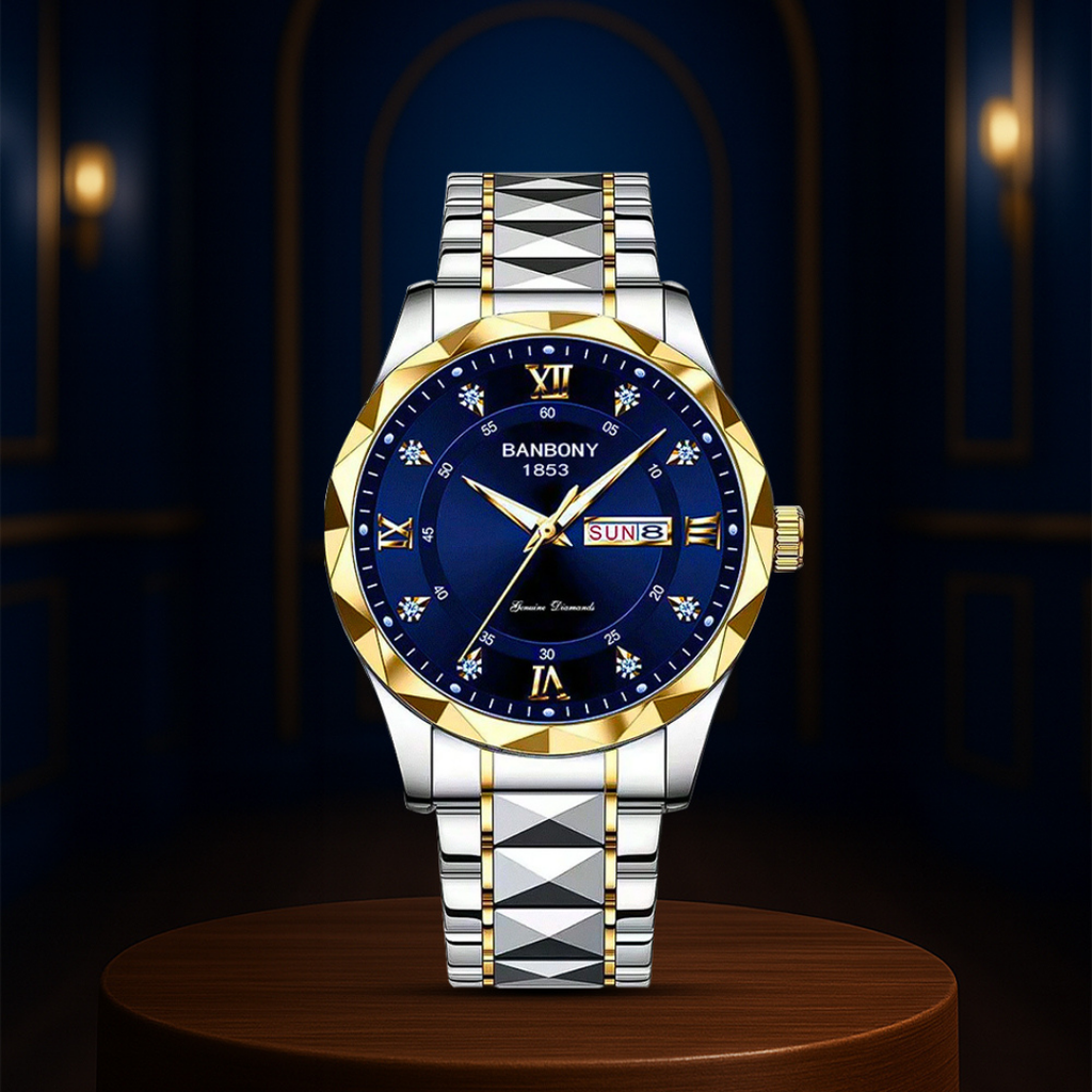 Relógio Multifuncional Com Correia Em Aço Inoxidável | 40mm