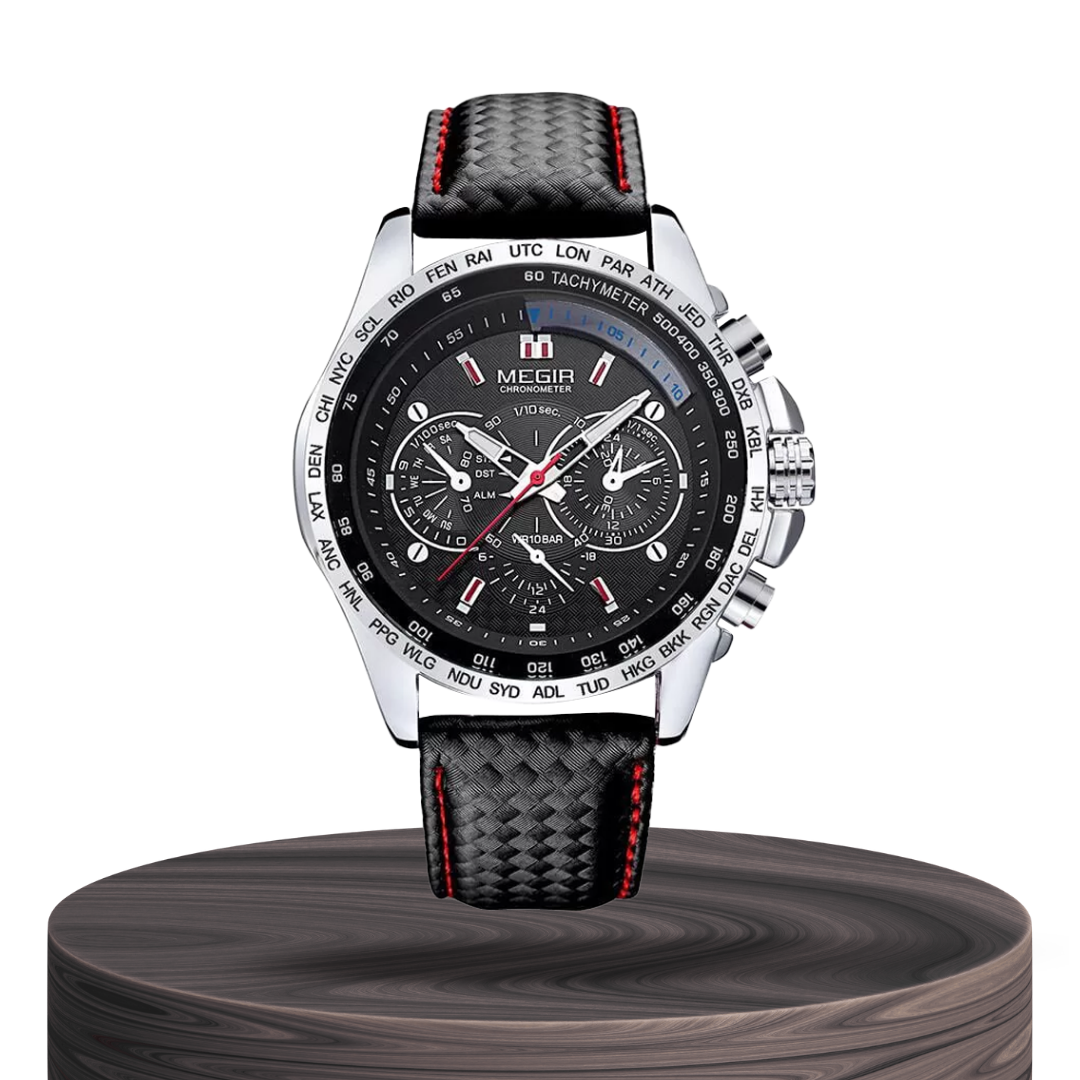 Relógio Cronógrafo Com Fuso Horário Mundial | 47mm