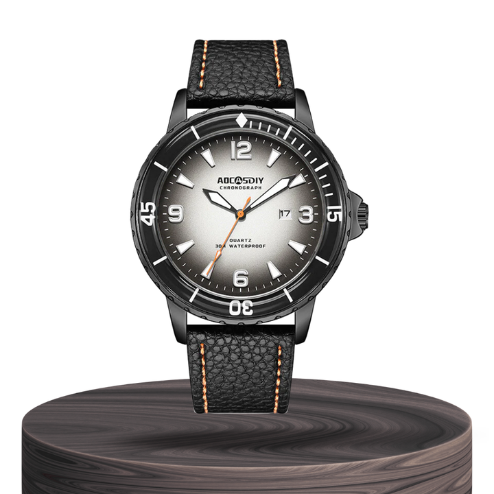 Relógio Masculino Robusto Com Correia De Pele | 44mm