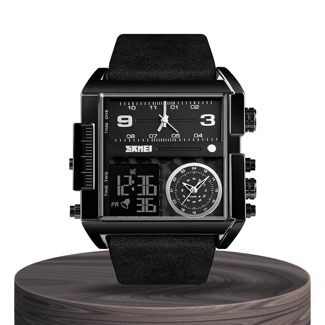 Relógio De Pulso Masculino De Quartzo Com Duplo Calendário | 51mm