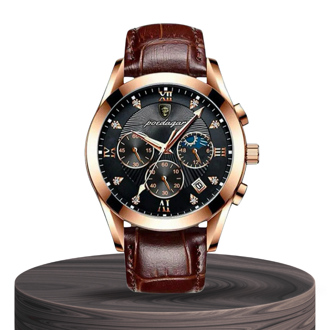 Relógio Clássico Com Correia De Pele Texturizada | 39mm