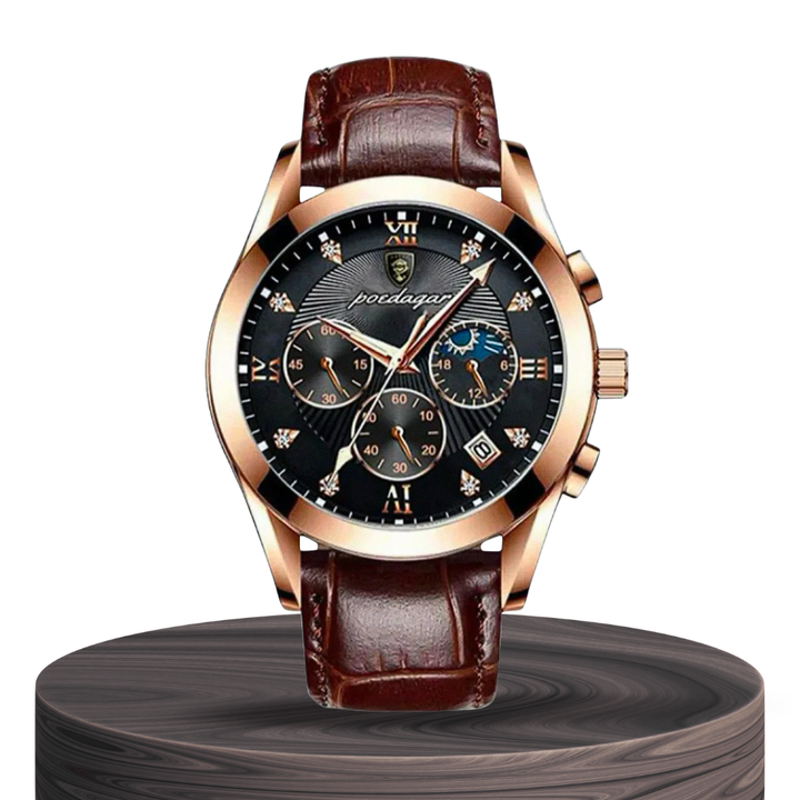 Relógio Clássico Com Correia De Pele Texturizada | 39mm