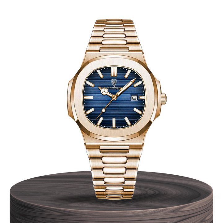 Relógio Com Acabamento Em Ouro Rosa e Moldura Elegante Refinada | 40mm