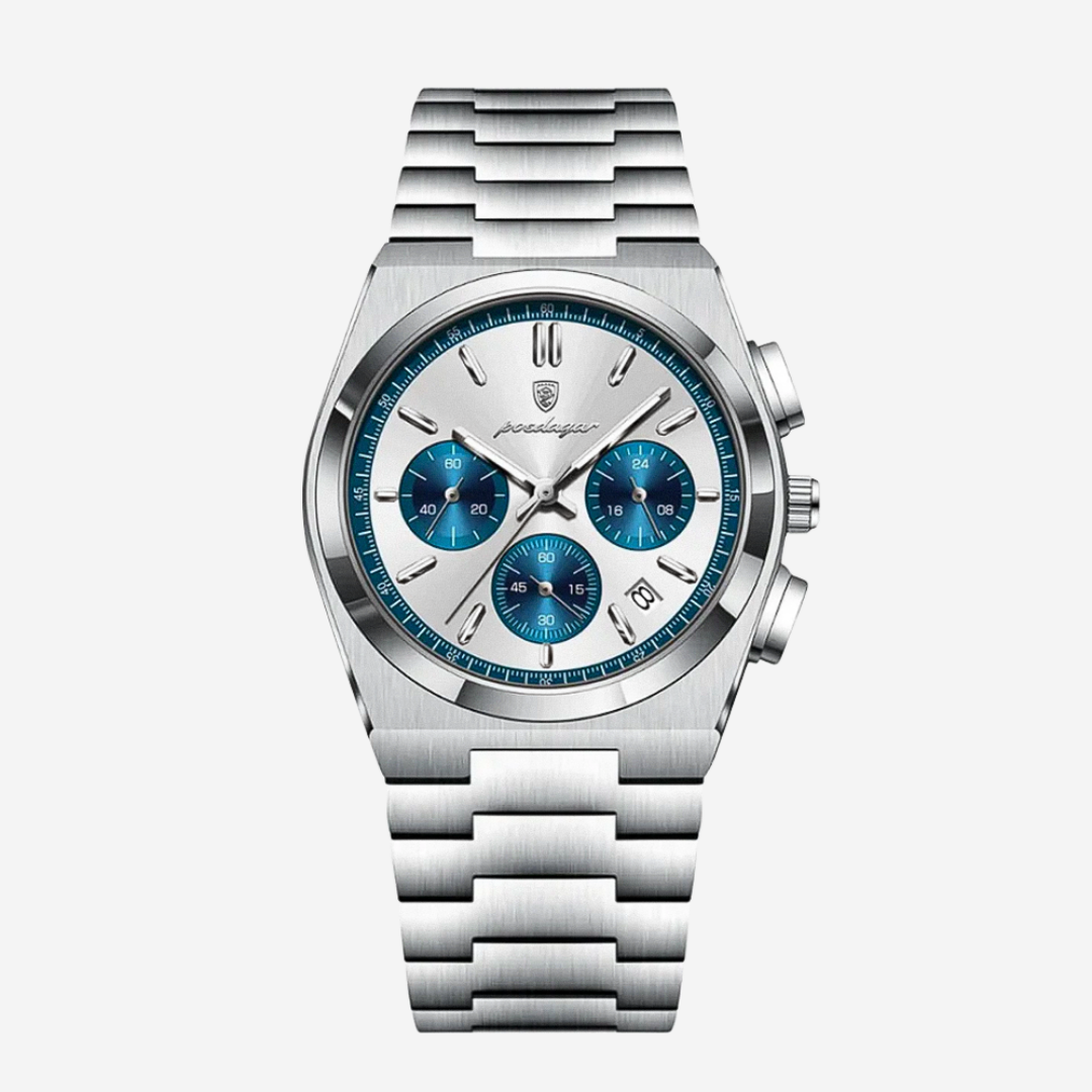 Relógio Cronógrafo Moderno Com Acabamento em Aço Elegante | 40mm