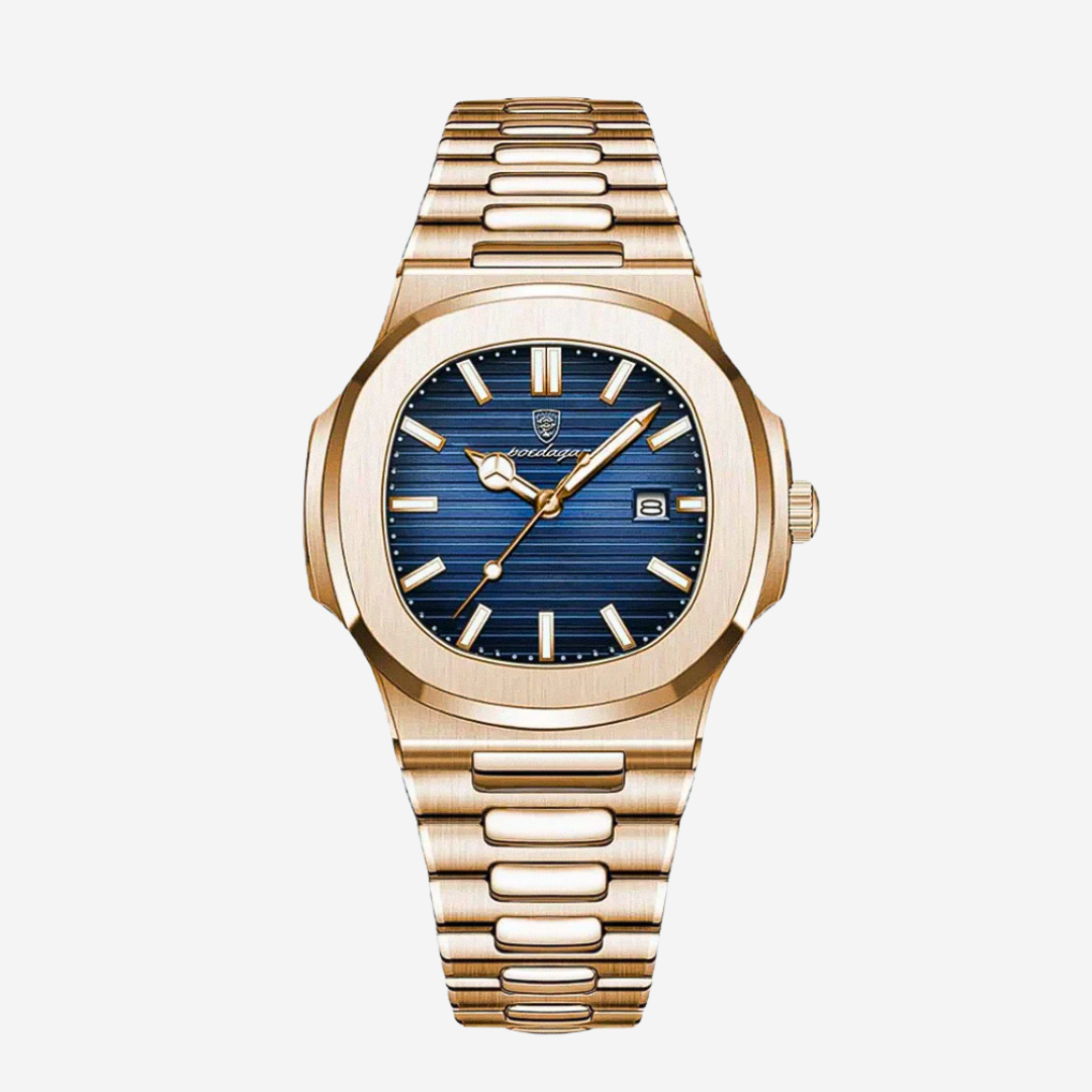 Relógio Com Acabamento Em Ouro Rosa e Moldura Elegante Refinada | 40mm