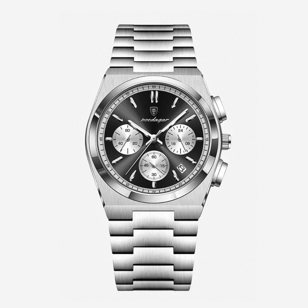 Relógio Cronógrafo Moderno Com Acabamento em Aço Elegante | 40mm
