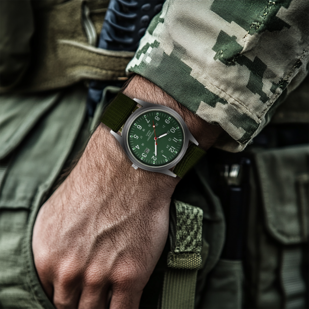 Relógio de Pulso Casual com Inspiração Militar