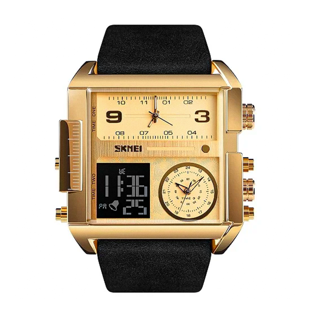 Relógio De Pulso Masculino De Quartzo Com Duplo Calendário | 51mm