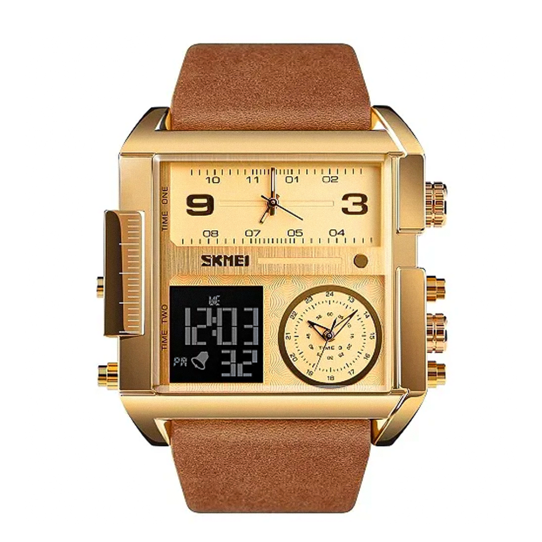 Relógio De Pulso Masculino De Quartzo Com Duplo Calendário | 51mm
