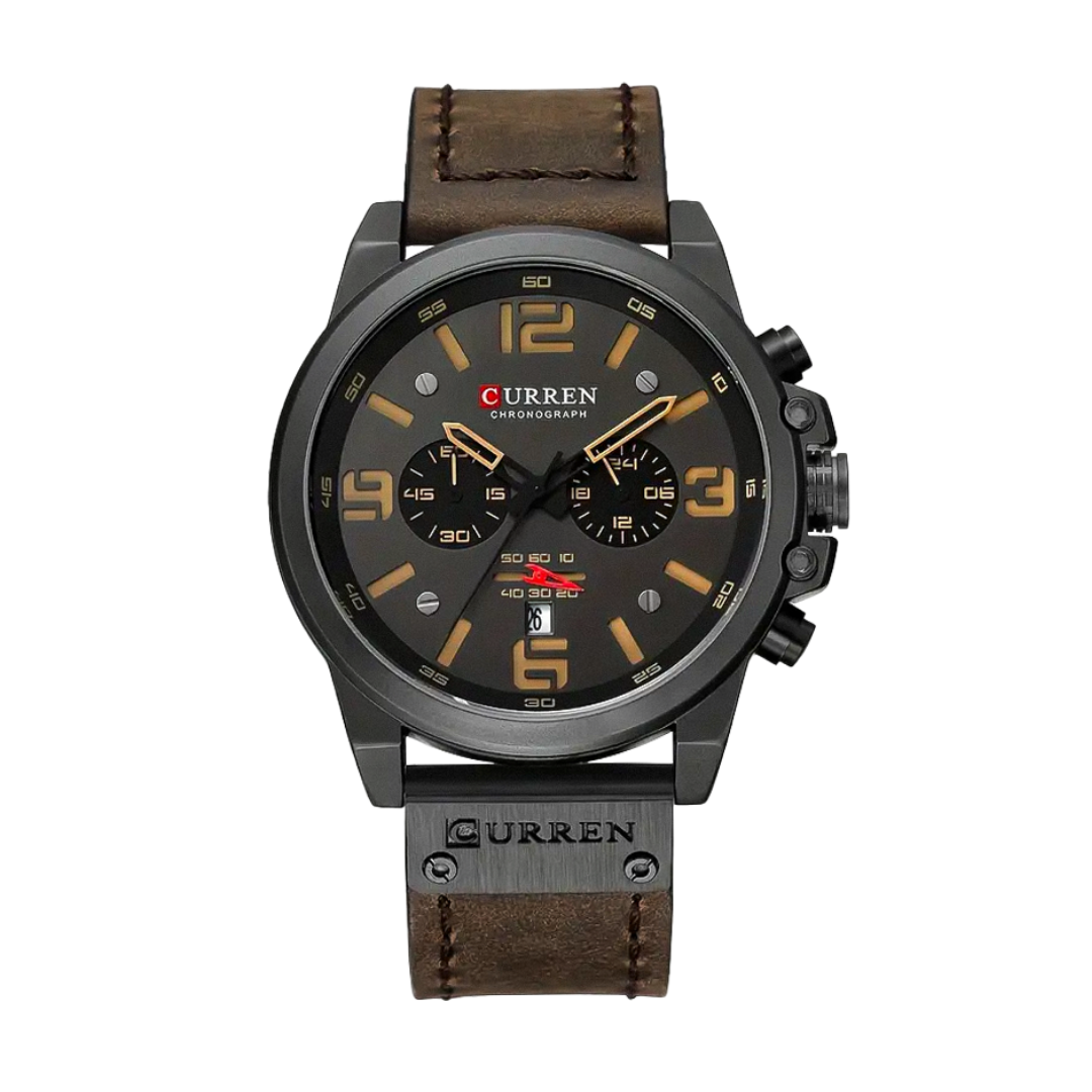 Relógio De Pulso Masculino Retro Com Correia De Pele | 45mm