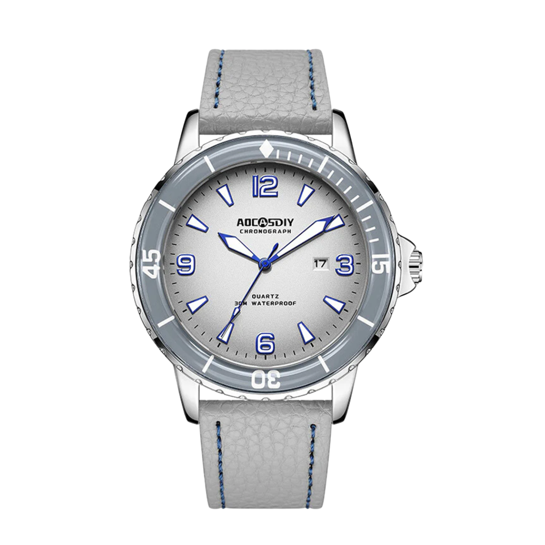 Relógio Masculino Robusto Com Correia De Pele | 44mm