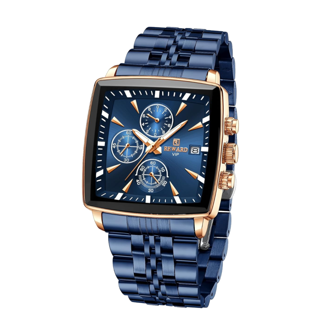 Relógio De Pulso Masculino Retangular De Quartzo De Luxo | 47mm