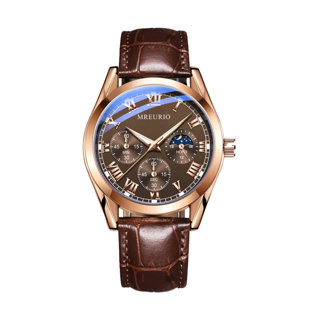 Cronógrafo Elegante Com Fases Da Lua | 42mm