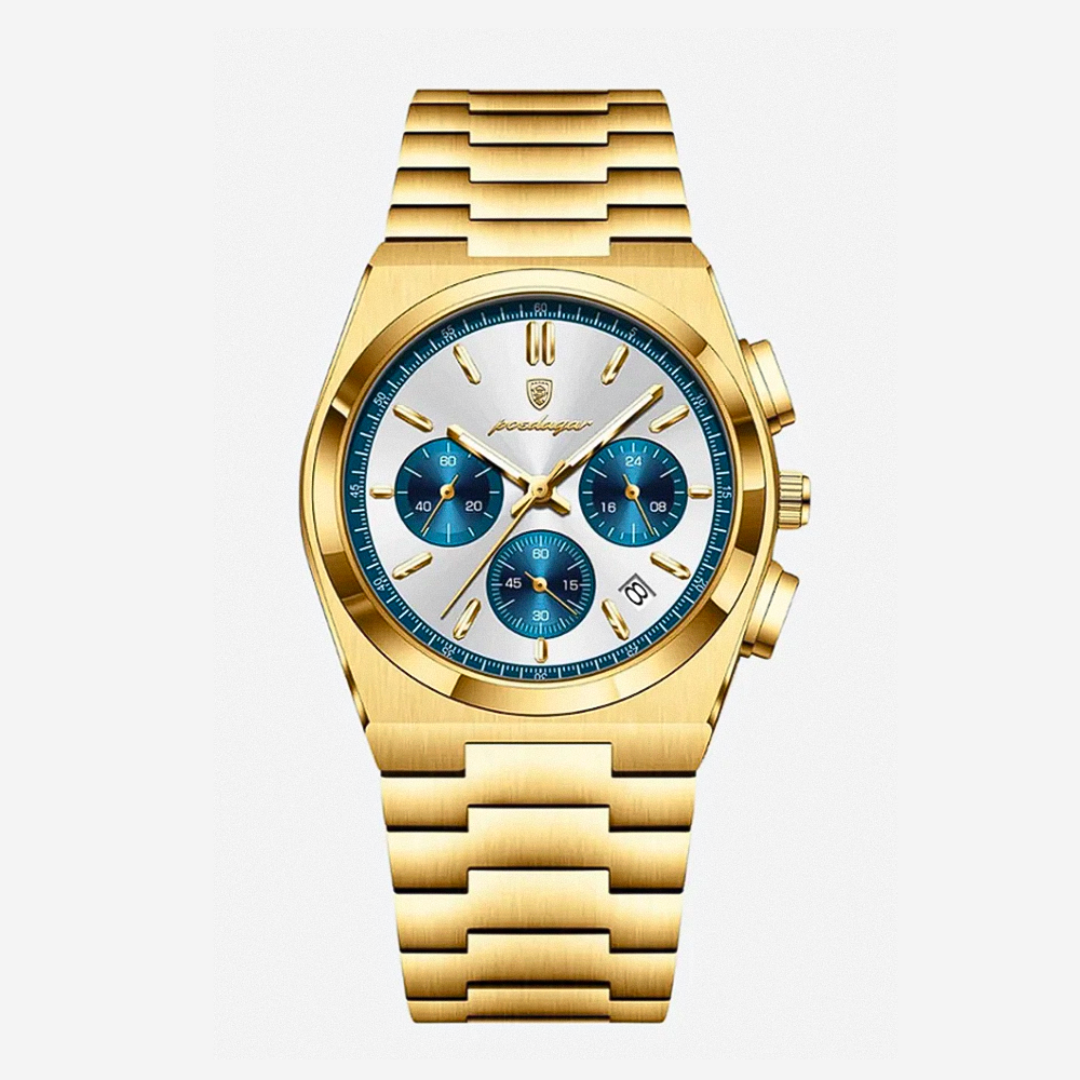 Relógio Cronógrafo Moderno Com Acabamento em Aço Elegante | 40mm