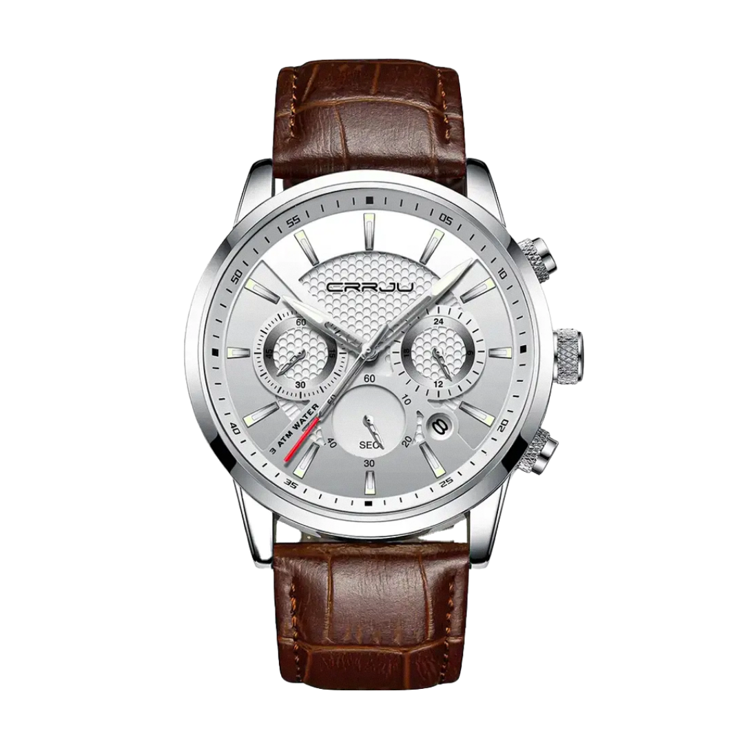 Relógio De Pulso Inspirado No Estilo Militar Com Correia De Pele | 42mm