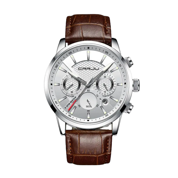 Relógio De Pulso Inspirado No Estilo Militar Com Correia De Pele | 42mm
