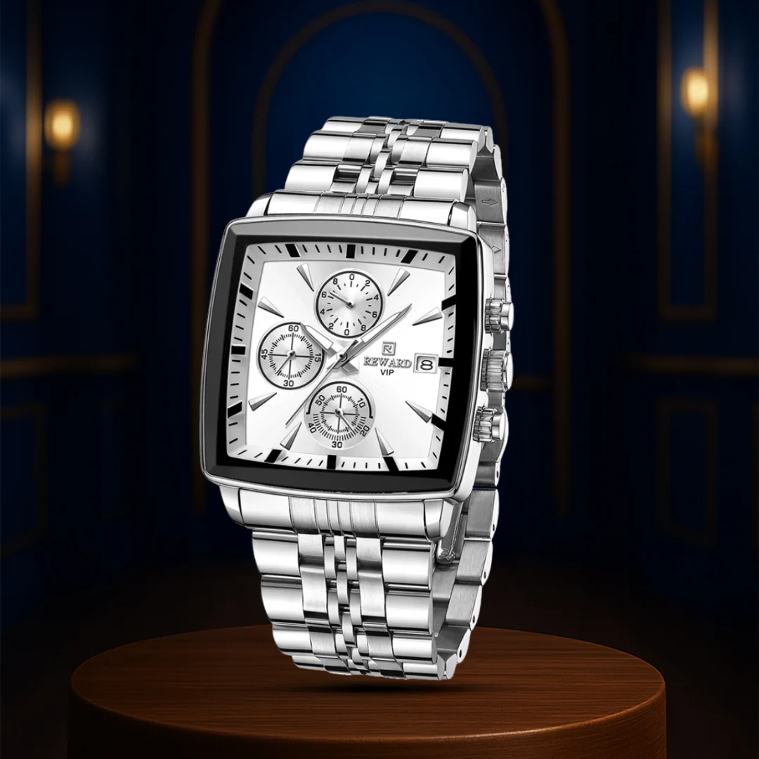 Relógio Retangular Luxuoso de Quartzo | Masculino