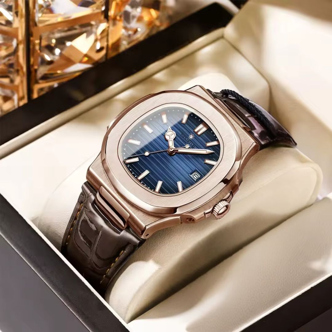 Relógio Masculino Quadrado de Luxo