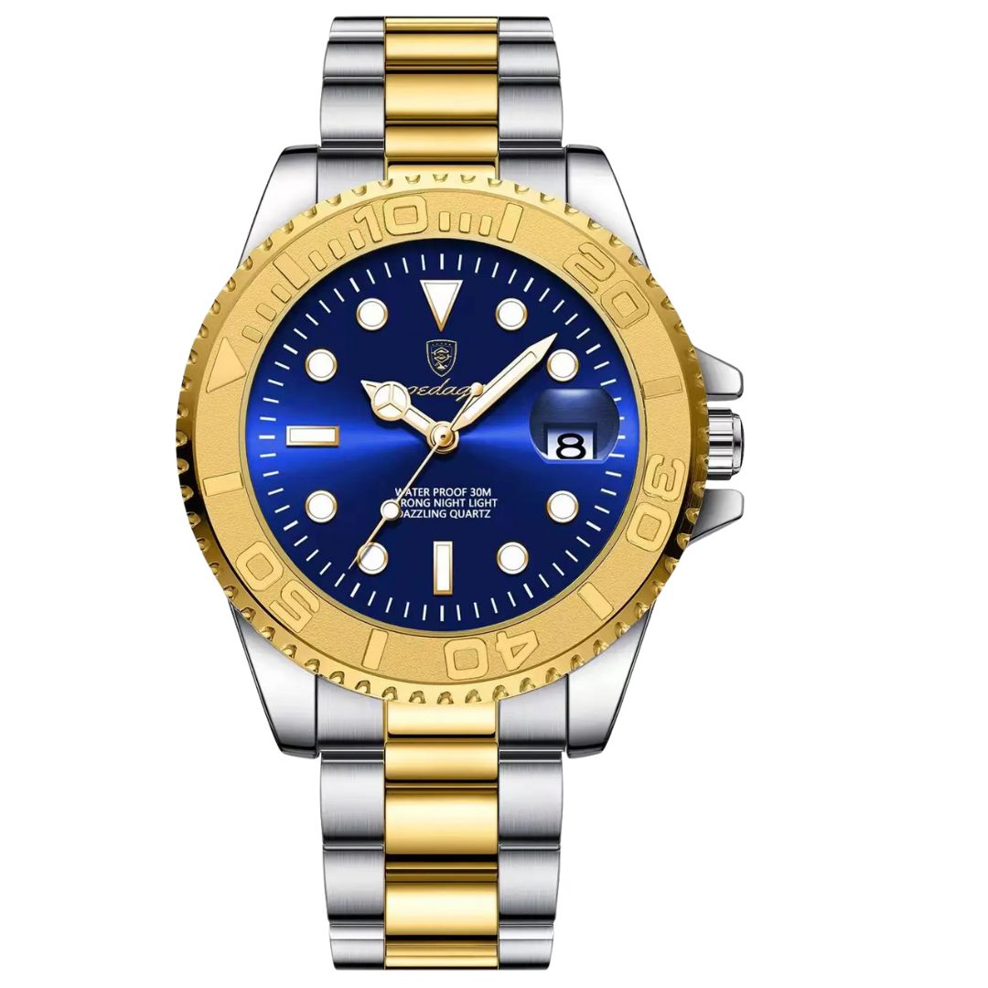 Relógio Masculino em Prata e Ouro