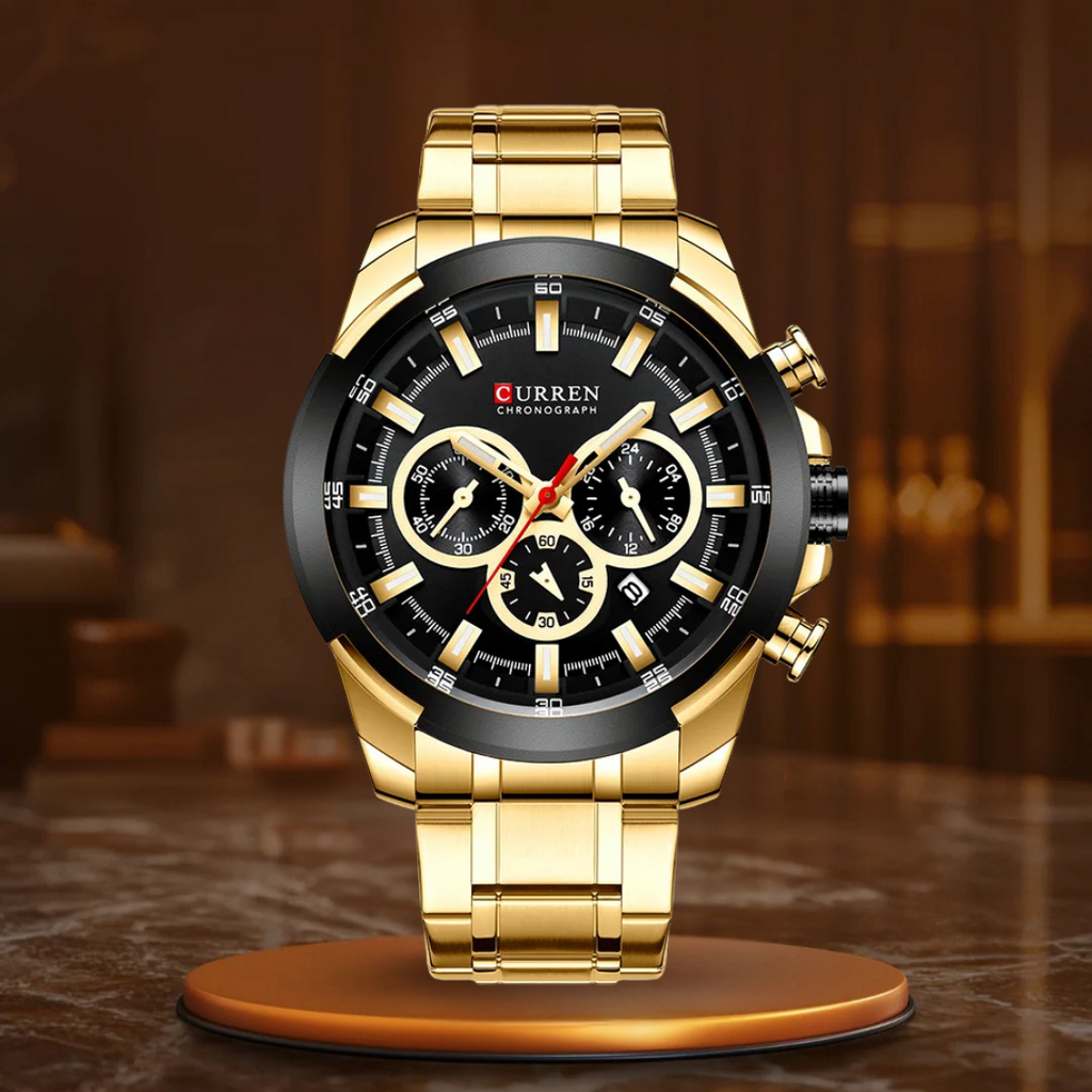 Relógios de Pulso Masculinos de Luxo em Aço com Quartzo