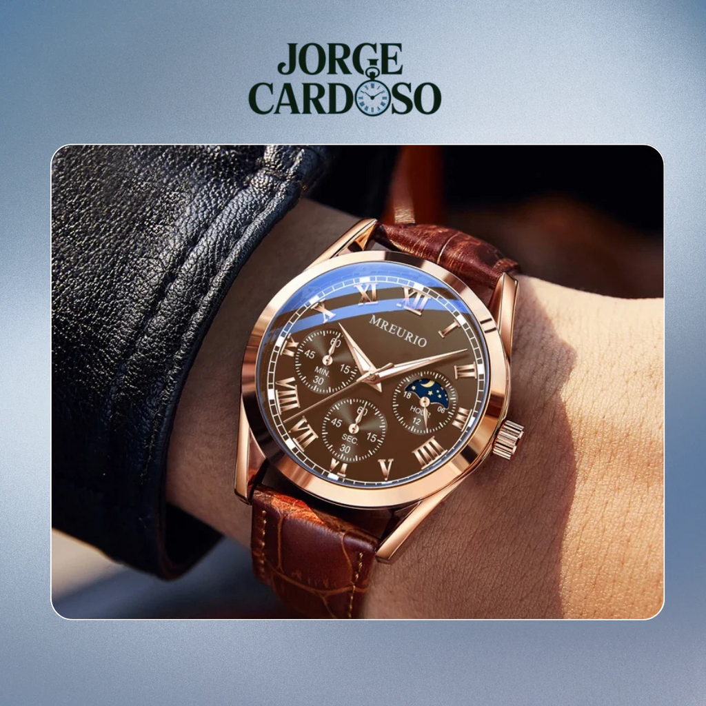 Cronógrafo Elegante com Fases da Lua