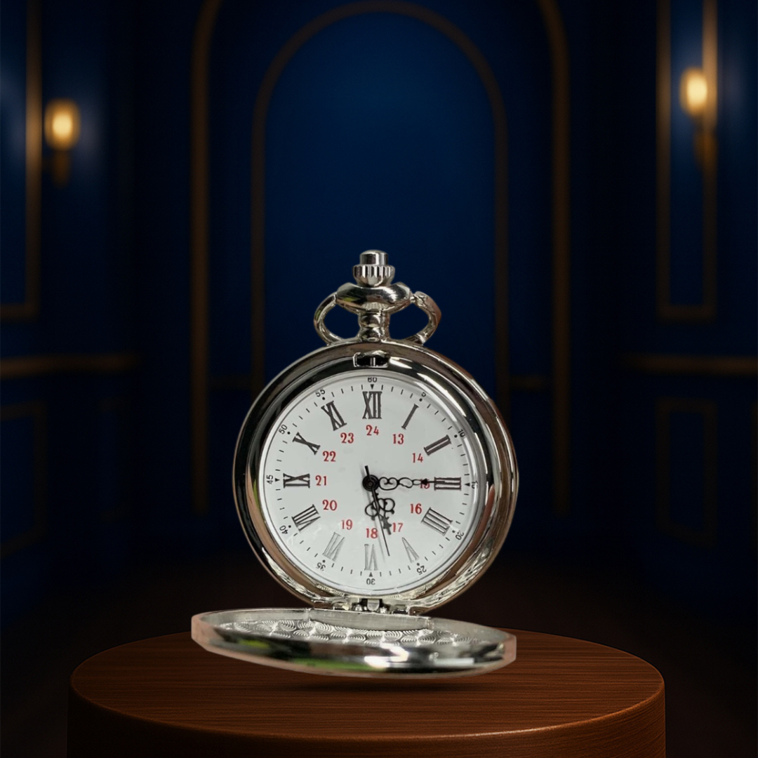 Relógio De Bolso Clássico Prateado | 45mm