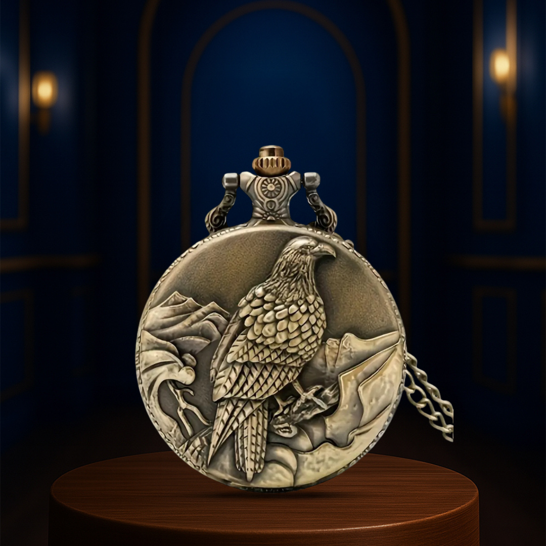 Relógio De Bolso Com Gravação De Águia | 45mm