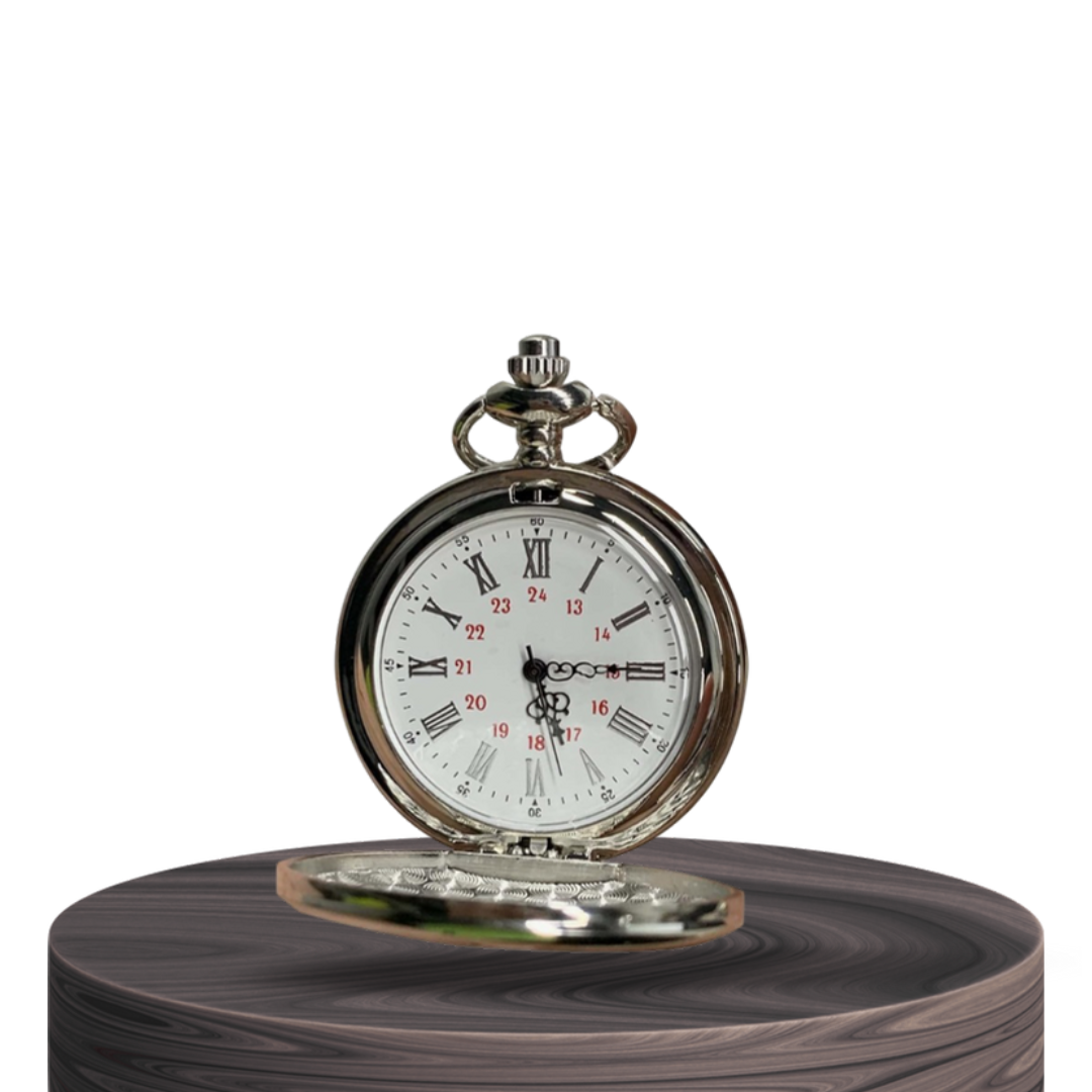 Relógio De Bolso Clássico Prateado | 45mm