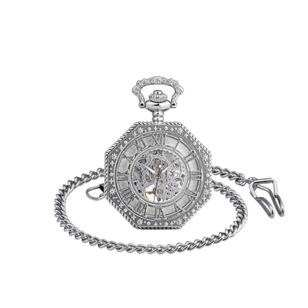 Relógio De Bolso Mecânico Octogonal | 70mm