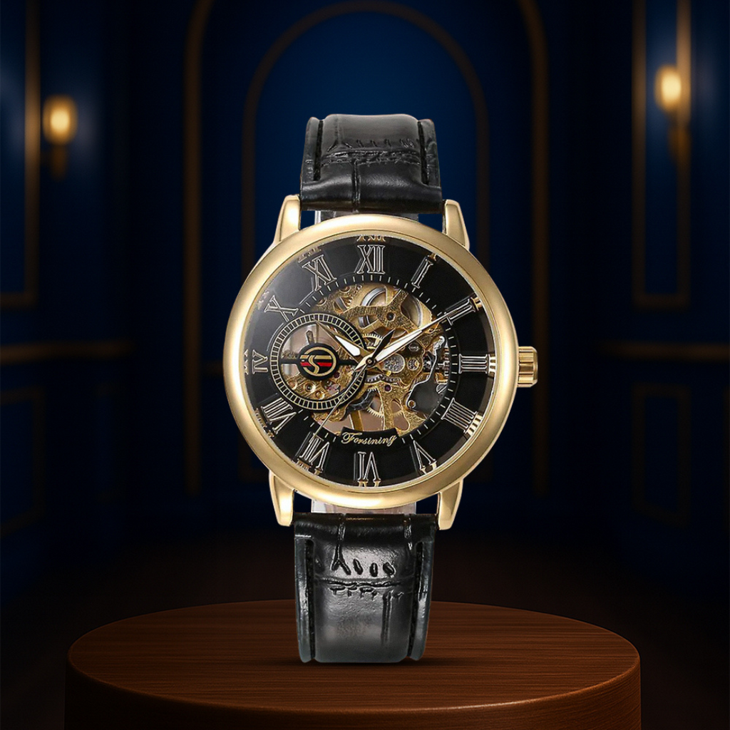 Relógio Mecânico Masculino Elegante Com Algarismos Romanos | 40mm