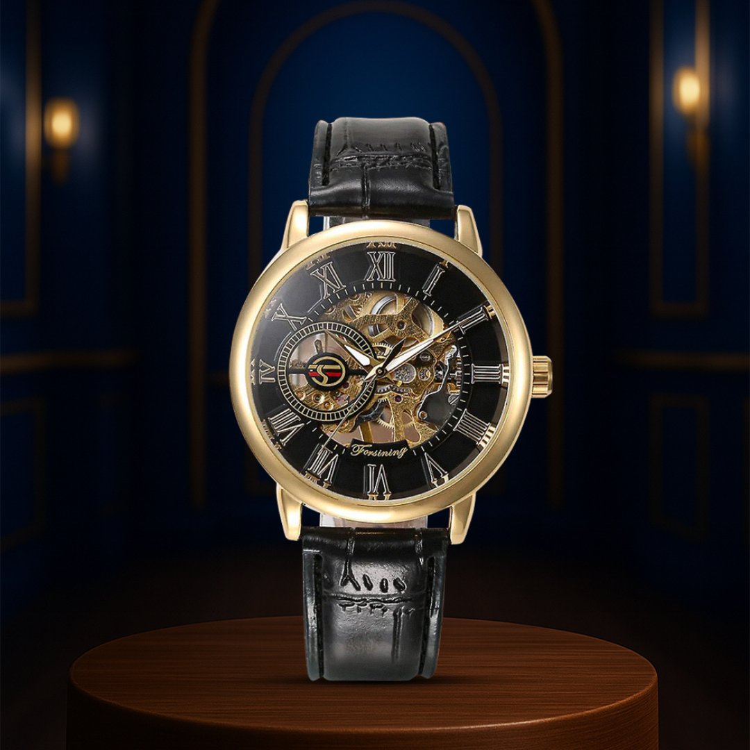 Relógio Mecânico Masculino Elegante Com Algarismos Romanos | 40mm