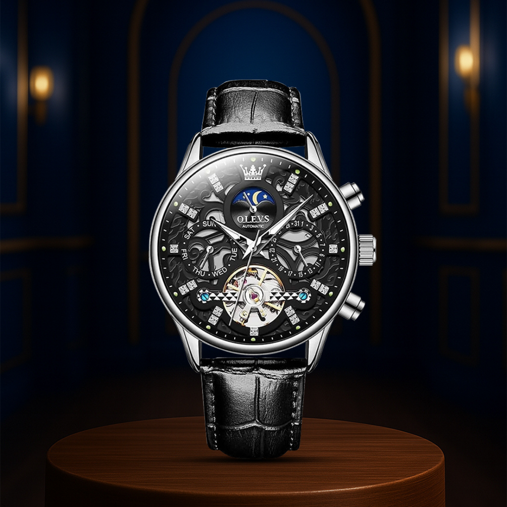 Relógio Mecânico Automático Com Correia De Pele | 40mm