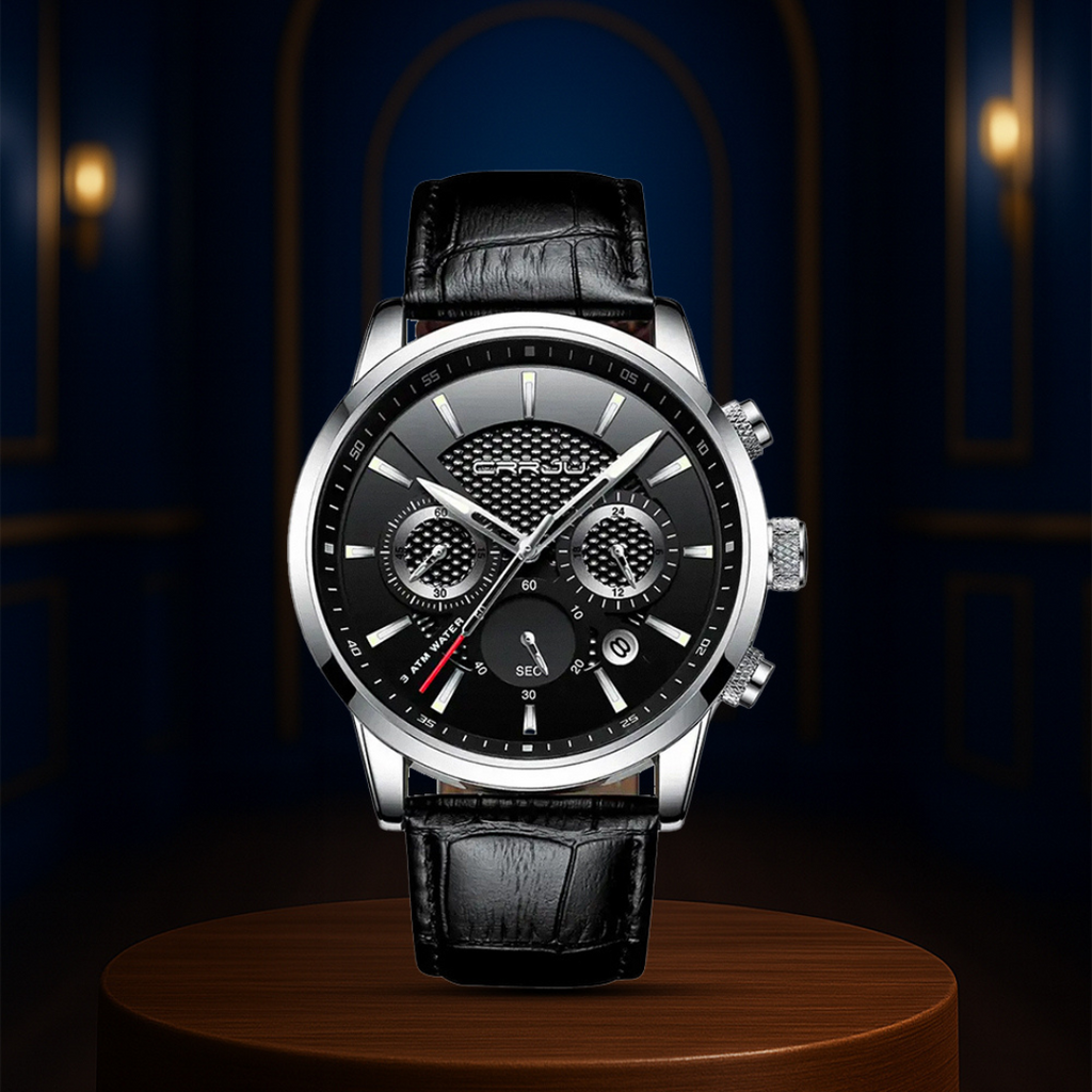 Relógio De Pulso Inspirado No Estilo Militar Com Correia De Pele | 42mm