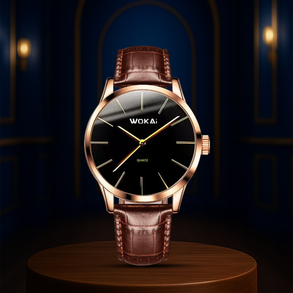 Relógio De Quartzo Elegante Em Ouro Rosa | 40mm