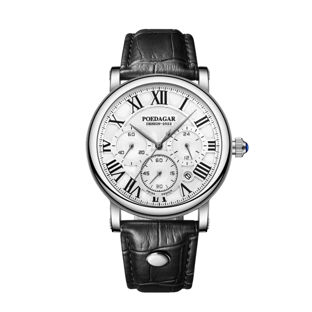 Relógio Cronógrafo De Precisão Com Correia De Pele | 40mm